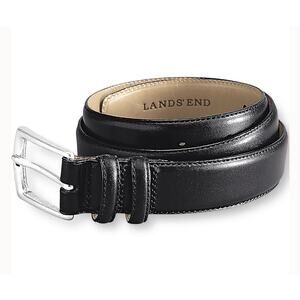 Land's End Womens Black Glove Leather Belt US 28” Waist Size NEW